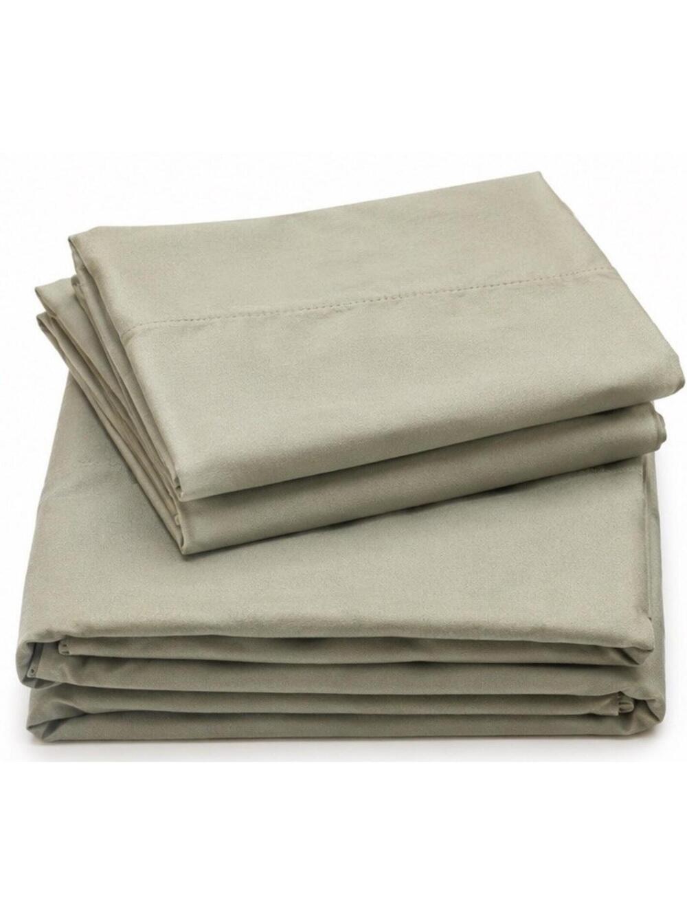Home Collection Sage Green Full Sheet Set 4 Pc Fitted Flat 2 Pillowcases